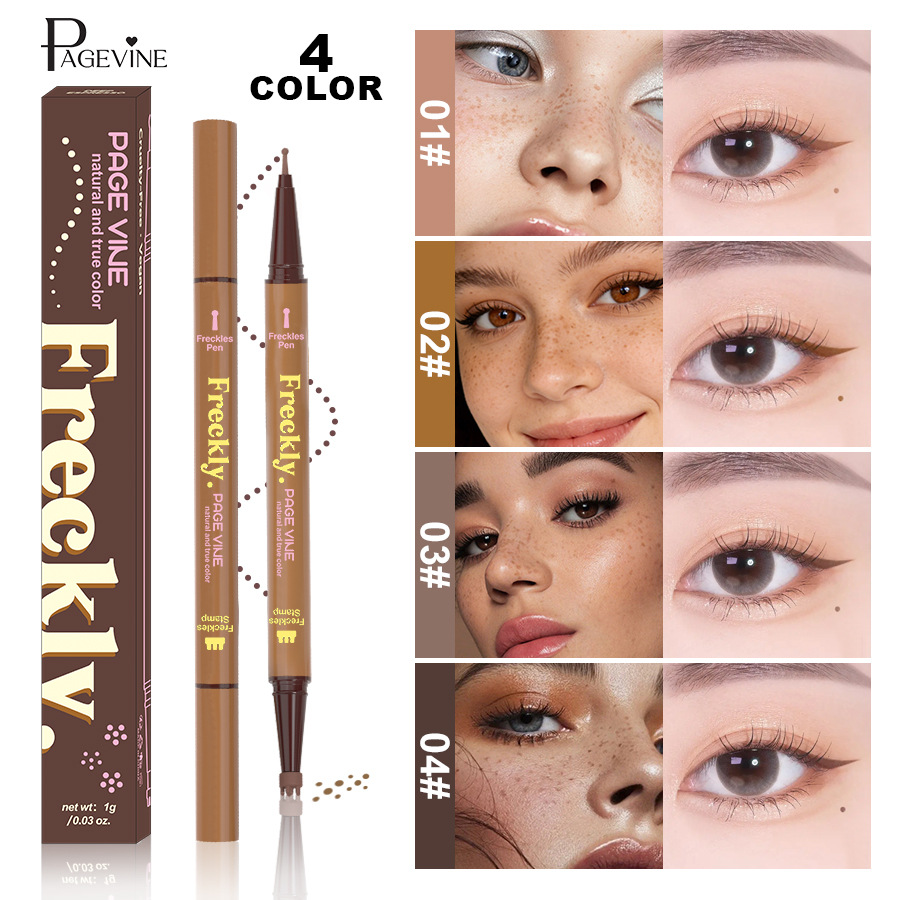 Color maquillaje PAGE VINE natural pecas pluma de doble cabeza sello impermeable duradero fácil de colorear pluma impermeable no mancha