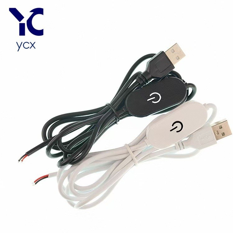 USB调光线触摸开关无极调光开关线5V2A橱柜灯夜灯触控线