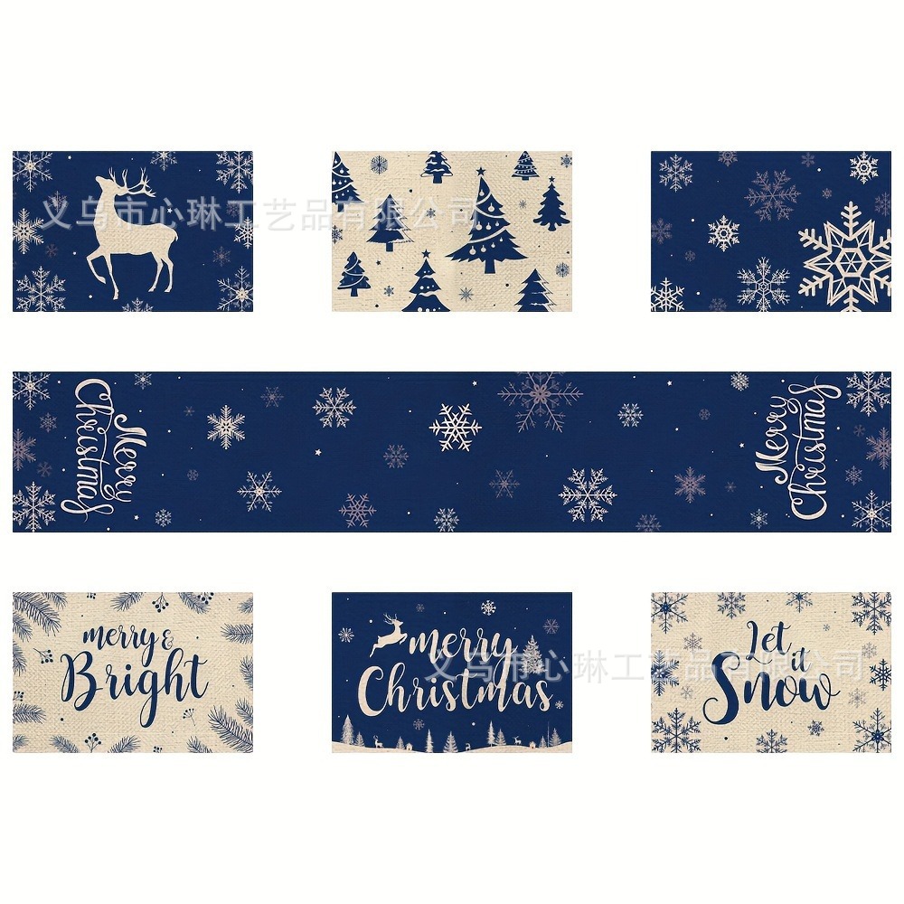 Nuevo conjunto de toallas de mesa transfronterizas de Navidad decoración de mesa Bandera de mesa Bandera de mesa Amazon 2026