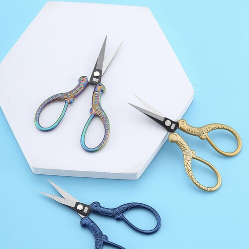 Retro scissors stainless steel household scissors window grill wool embroidery scissors handmade student art multi-functional