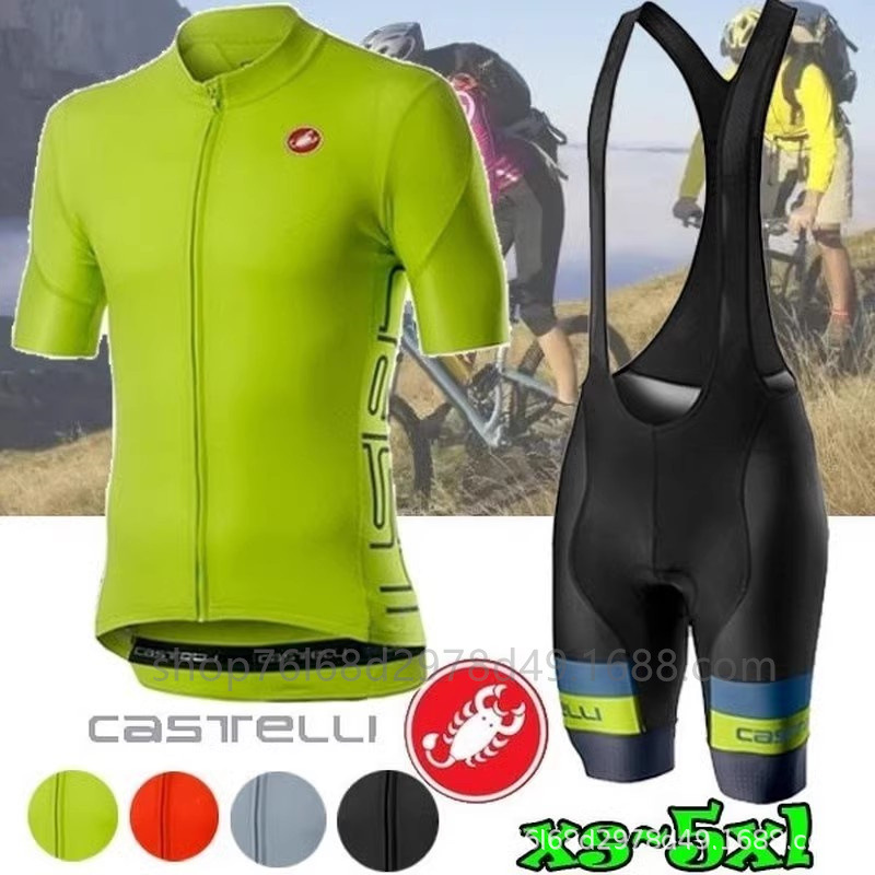 Cross-Border Scorpion Ring French and Italian Cycling Jersey Short-Sleeve Set Men's and Women's Team Version Road Bike Cycling Shorts Quick-Dry Clothing