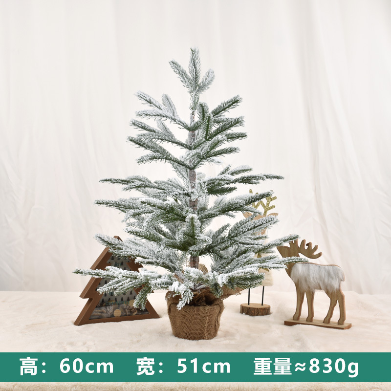 Decoraciones de Navidad simulación mini árbol de Navidad pequeño árbol de pino flocado decoración de escritorio diseño de escena doméstica