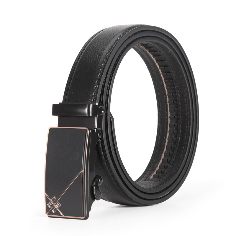 Cinturón de cuero para hombre cinturón fino de cuero de imitación 3.5 hebilla de hierro acrílico cinturón de pantalones de grano fino de negocios cinturón transfronterizo