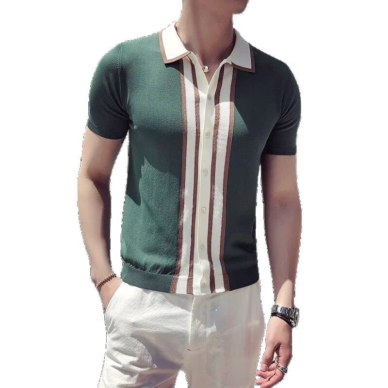 Verano nuevo camiseta de punto de manga corta hombre polo camiseta delgada comercio exterior al por mayor transfronterizo image 6