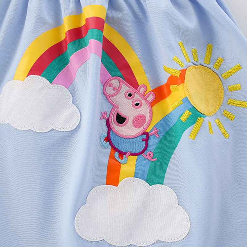 En stock malwee niñas vestido de verano nuevo europeo y americano de los niños vestido casual impreso princesa vestido