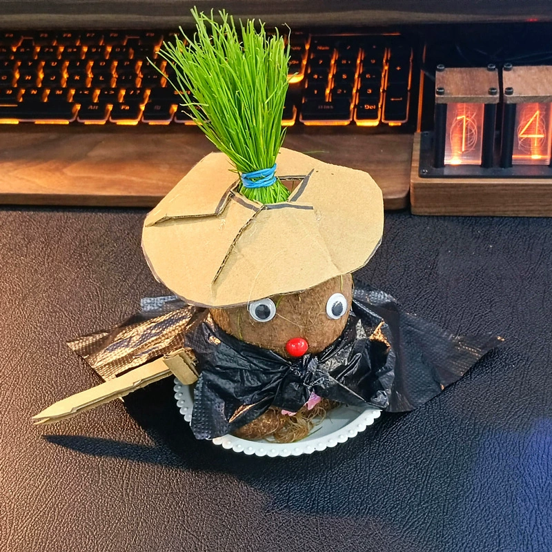 Doll head for kindergarten for growing plants