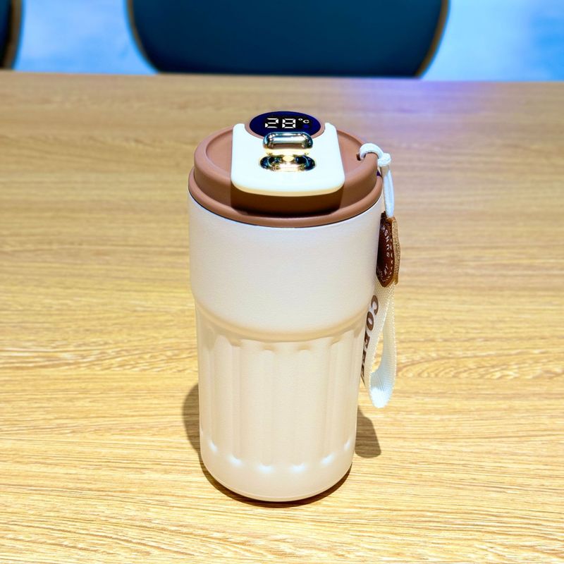 316不锈钢智能咖啡杯保温杯礼品高颜值便携提绳水杯学生随行杯子|undefined