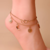 Fashionable retro ankle bracelet heart-shaped, European style