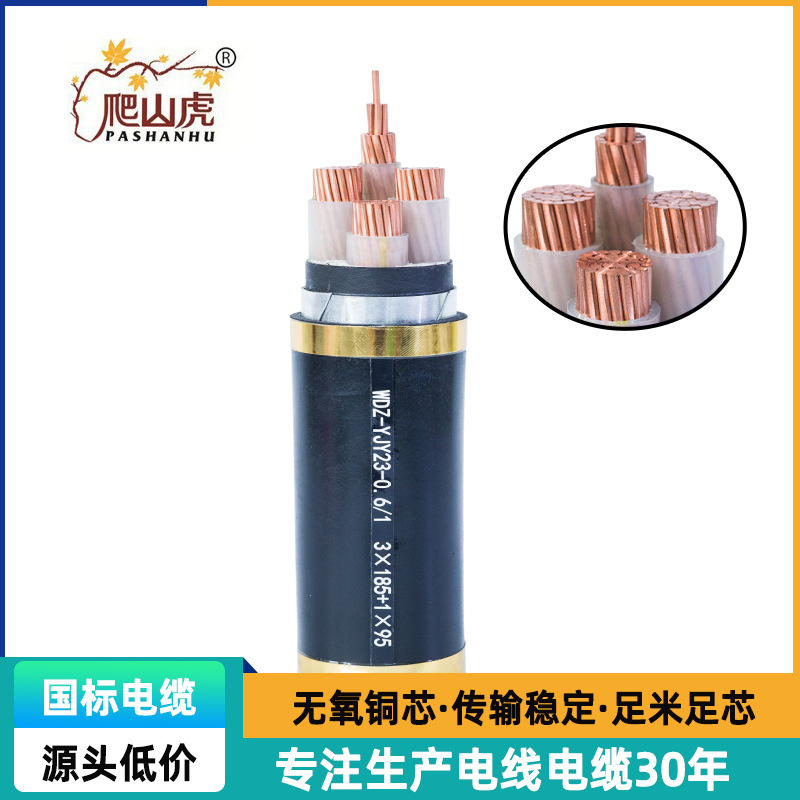 国标低烟无卤电缆WDZ-YJY23钢带铠装电力纯铜4芯3芯2芯地铁专用