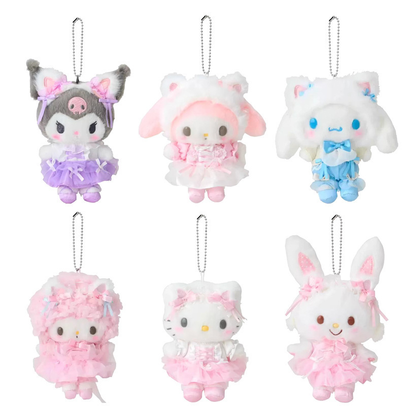 かわいい漫画バレエ服レースリボンメロディー kt ぬいぐるみペンダント京都馬面スカート人形キーホルダー|undefined