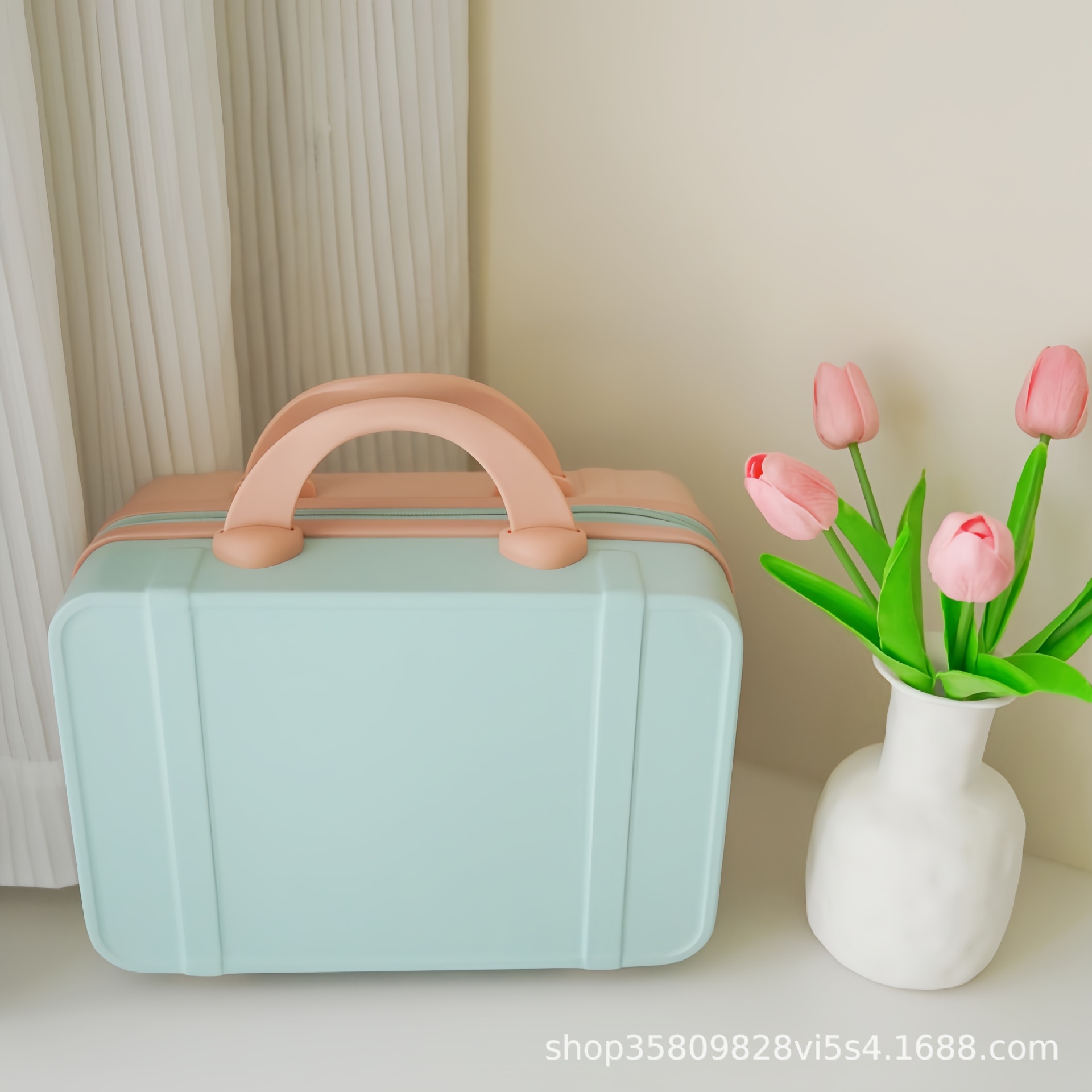 Mini maleta pequeña bolsa de cosméticos de 14 pulgadas, maleta de mujer de moda personalizada, equipaje ligero de corta distancia al por mayor