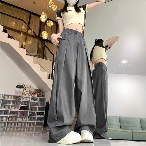 Meilade Casual Suit Pants for Spring and Summer — Men's & Women's, Ideal for Pear-Shaped Figures: Wide-Legged, Loose-Fitting, Floor-Sweeping Trousers with a Flowing, Drapey Design