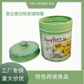 厂家直销复古做旧铁皮储物罐 婚庆糖果罐 家居装饰