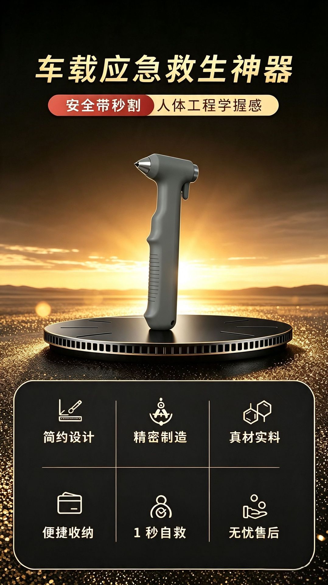 Upgraded car safety hammer made of tungsten steel, capable of breaking double-layer laminated glass, escape rescue hammer for fire emergencies and window breaking