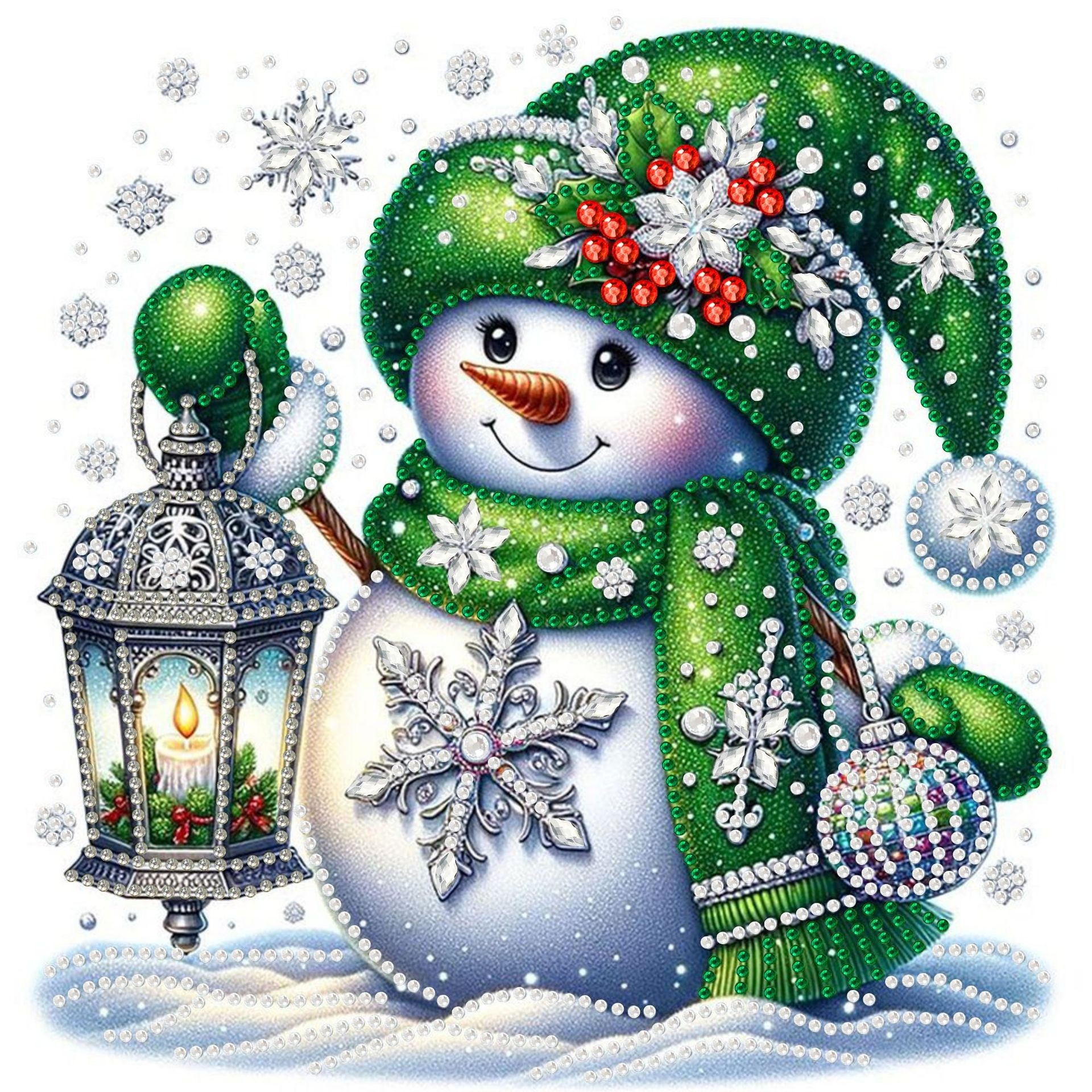 Pintura artesanal con diamantes