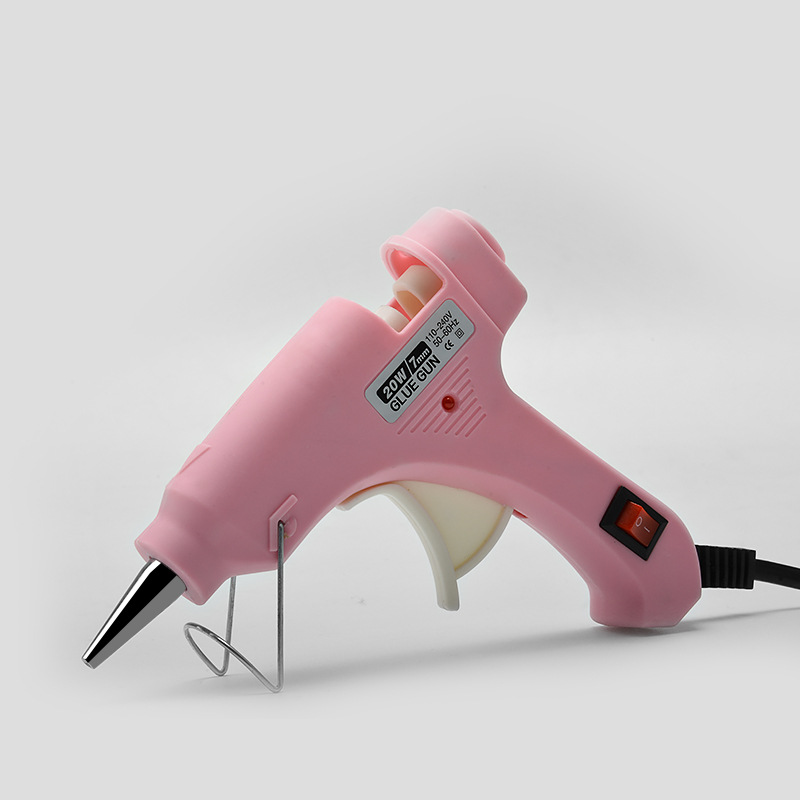 Pistola de pegamento de fusión en caliente más varilla 7mm casa transfronteriza hecha a mano DIY pistola de pegamento de fusión en caliente varilla de pegamento 20W pistola de fusión en caliente hecha a mano para niños