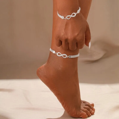 E-commerce Bestselling Infinite Diamond 8-Character Ankle Chain, Creative Retro Minimalist Alloy Ankle Chain Independent Website Cross-border Ankle Chain