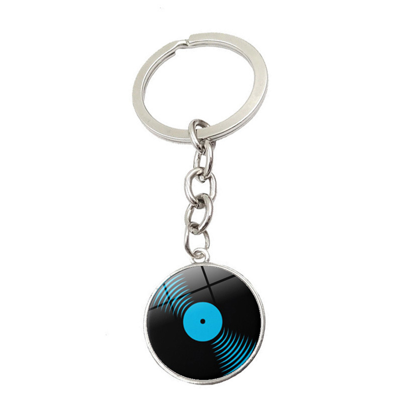 Vinyl record time GEM Keychain Pendant cross-border New Creative metal key chain bag hanging Jewelry