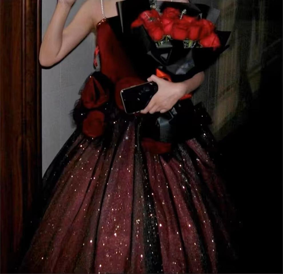 Abito da sera rosa donna lusso stile francese per matrimonio_voghion.com