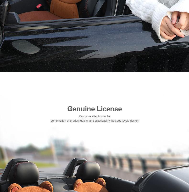 Cartoon Cute Brown Bear Internet Celebrity Car Seat Cushion, Universal for All Seasons, Half-Cover Seat Cover, Goddess Car Seat Cushion, Car Seat Cover