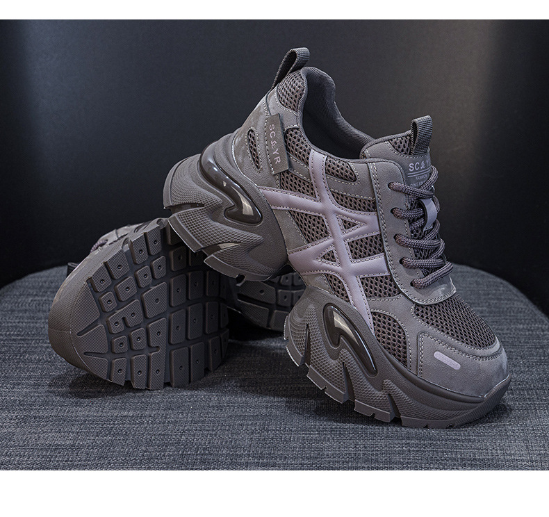 Giày sneaker nữ chunky đế dày phối màu retro mới thu 2026 — M2932 màu nâu, M2932 màu đen, M2932 màu xám chi tiết 24