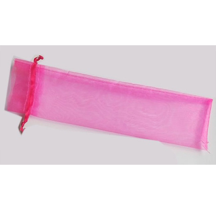 En stock 6*26 ventilador Blanco Bolsa de malla/color sólido perla bolsa de hilo/organza bolso de la joyería bolsa de embalaje