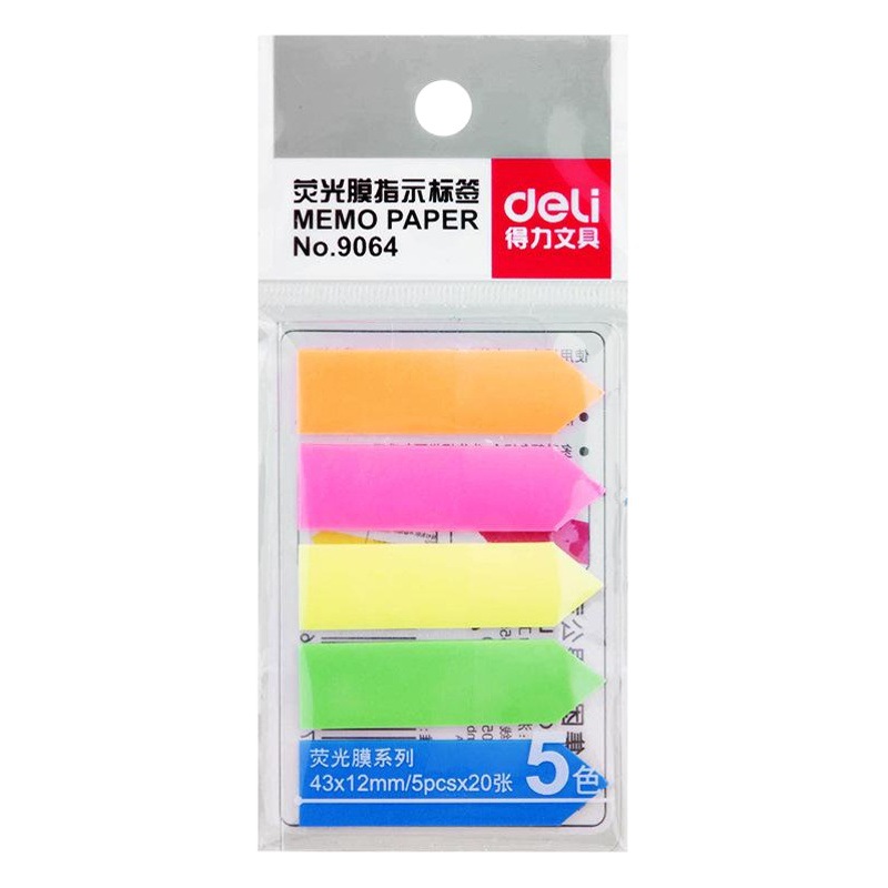 Deli pequeña nota adhesiva número de página etiqueta índice etiqueta pequeña marca transparente fresca indicador de color marcador fluorescente