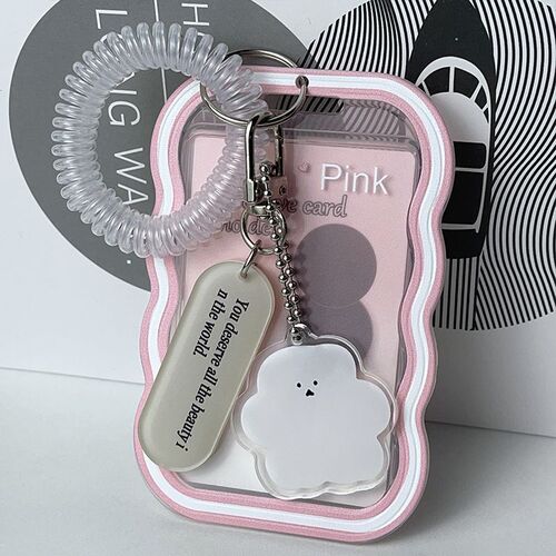 ins transparent student card set meal card school spring wholesale pendant keychain polaroid cross-border 3-inch little red book