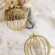 聖誕節裝飾品金色鐵藝聖誕球聖誕樹裝飾球櫥窗吊頂裝飾掛件