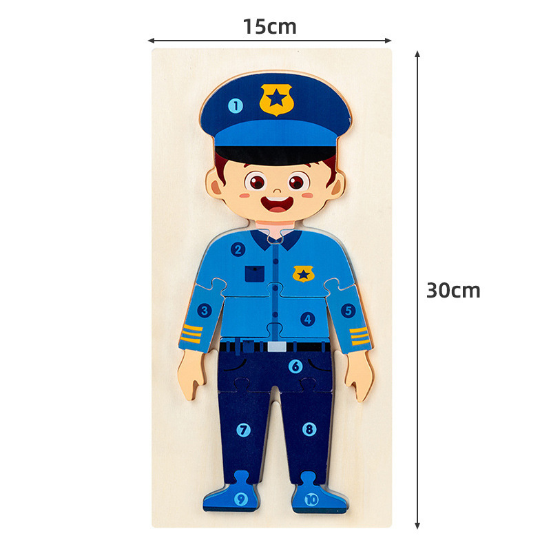 Iluminación niños 3D hebilla tridimensional rompecabezas educación temprana tráfico rompecabezas de madera bebé juguetes educativos de madera al por mayor