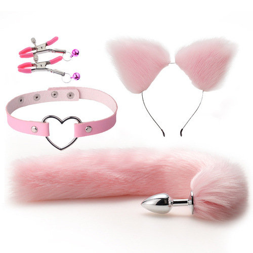 Sexy ear hairpins, nipple clamps, anal plugs, men's and women's utensils, sex toys, sm metal sex suits, fox tails