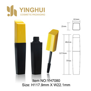 DIY Design Eyelash Tube Cap Blow Molding Yellow Bottle Blow Molding Black + Uv Eyelash Brush Head Makeup Packaging Material