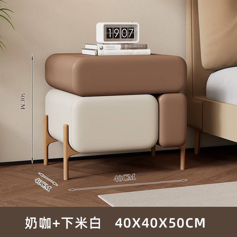 Mesita de noche minimalista italiana 2024 nuevo armario de almacenamiento de cama de dormitorio moderno simple de madera maciza de lujo ligero de alta gama