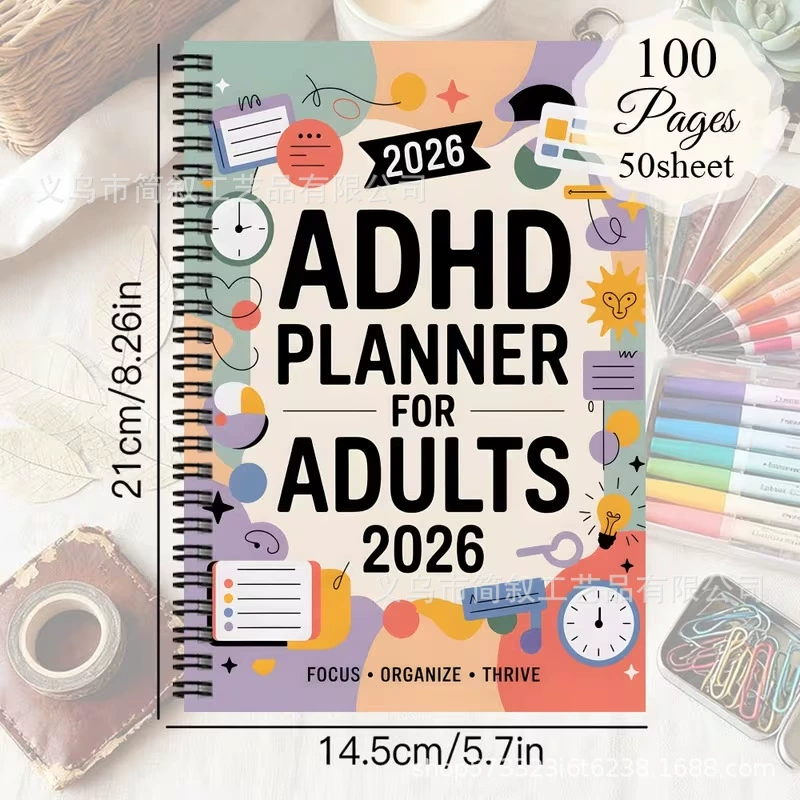 Cross-border Amazon TEMU ADHD concentration tracking sheet, daily planner, label delivery