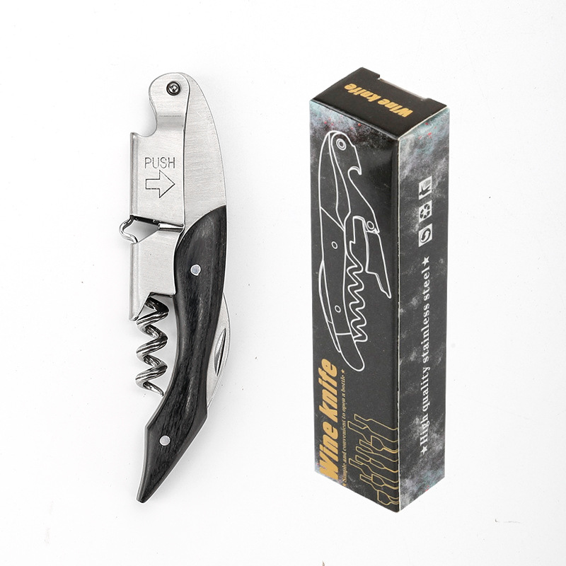 Abridor de botellas de vino de acero inoxidable multifunción cuchillo de caballo cerveza abridor de vino abridor de cuchillo de vino portátil hogar de alta gama