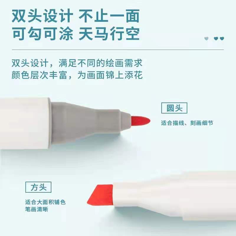 Directo de fábrica de doble cabeza marcador Portátil Bolsa aceitosa acuarela pluma pintura diseño 24 colores 48 colores 80 colores en stock