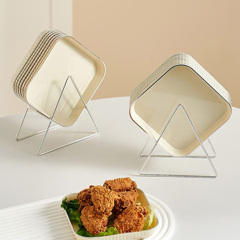 Household Dining Table Spit Bone Dish Transparent Small Plate Fruit Snack Dish Plastic Simple Light Luxury Style Small Dish Garbage Tray