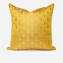 沙發抱枕套輕奢美式黃色扇形辦公室客廳床上大靠包不含芯一件代發