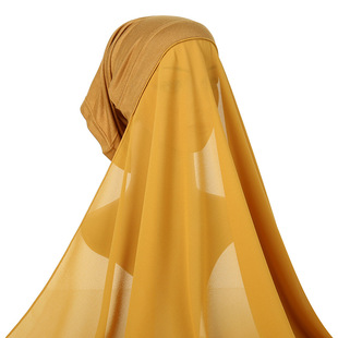 Monochrome Pearl Chiffon Shawl and Hat Set for Women, Including a Scarf, Tube Hat, and Long Scarf in Ethnic Style, Versatile