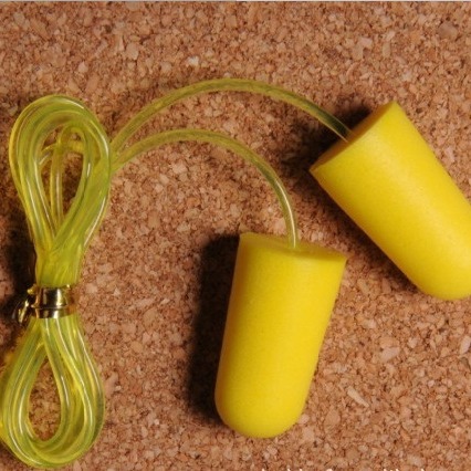 子弹头隔音降噪慢回弹耳塞 PU发泡海绵耳塞带线 防噪音耳塞带线