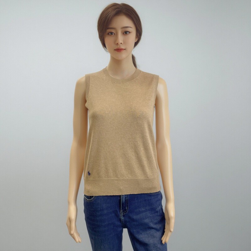 25 Early Spring Women's Pony Embroidered Cotton Sleeveless Sweater