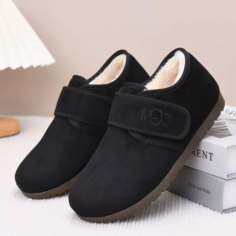 博肯加绒棉鞋女魔术贴保暖女靴潮流百搭棉靴加绒加厚雪地靴软底舒