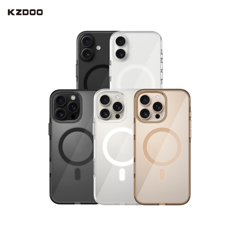Kzdoo Is Suitable for Iphone16 Pro Ma Magnetic Transparent Mobile Phone Case Iceguard Anti-Fall Case Apple 16 E