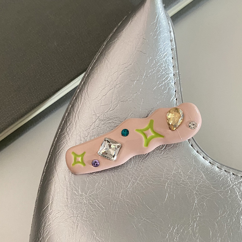 Glitzernde Stern Haarklammer Mit Strass Candy Farben Haarspange_voghion.com
