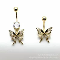 AliExpress eBay Amazon Butterfly Butterfly Butterfly Butterfly Butterfly 3A Циркон пупок кольцо пупок тело пирсинг ювелирных изделий