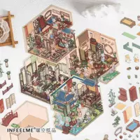 Серия Yashe Xiaozhu 3D трёхмерные ландшафтные наклейки, милые DIY ручной работы миниатюрные сценки для декора