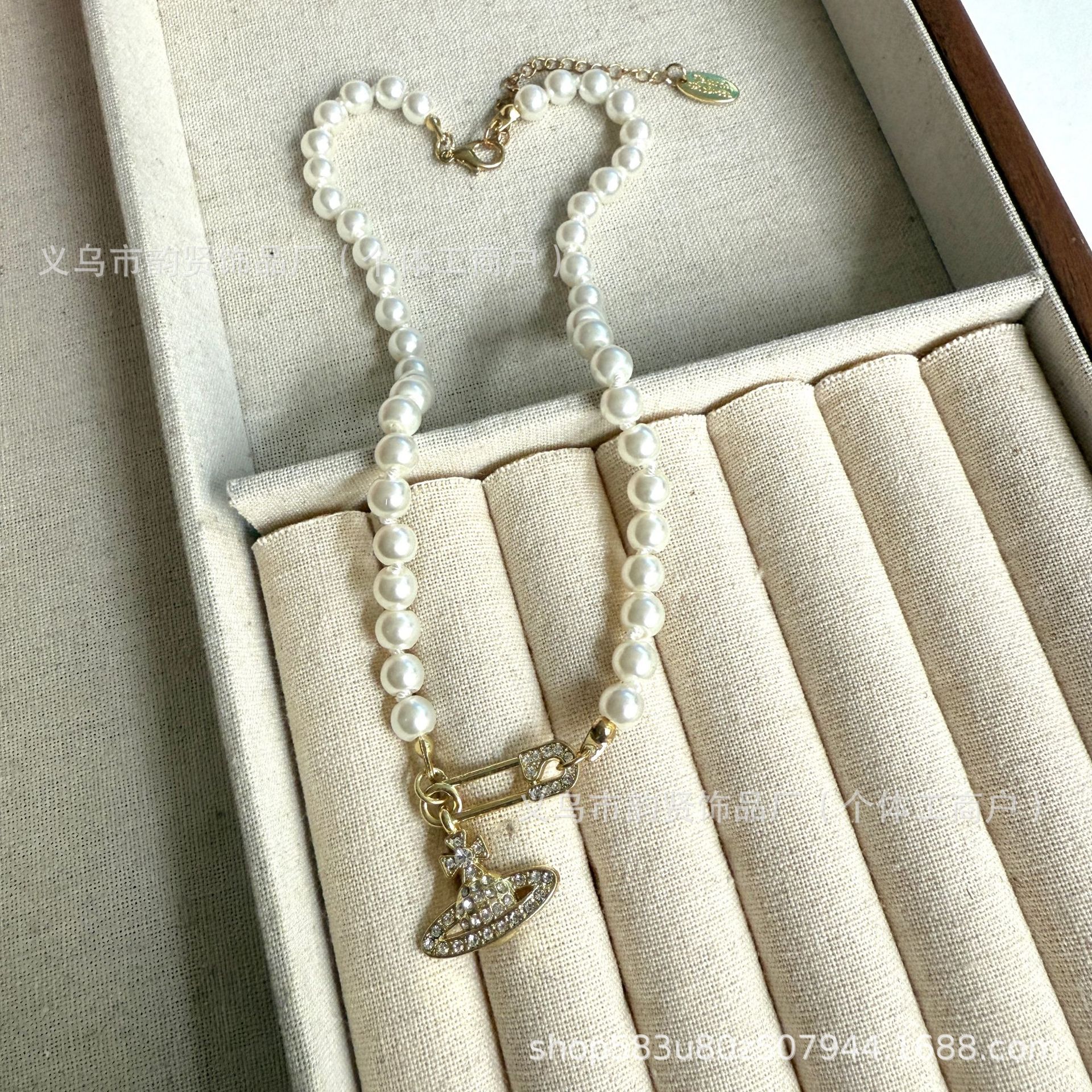 Trendy Saturn Pearl Necklace for Women, Pin-Style Three-Dimensional Planet Sweater Chain, Clavicle Chain, Direct from Manufacturer