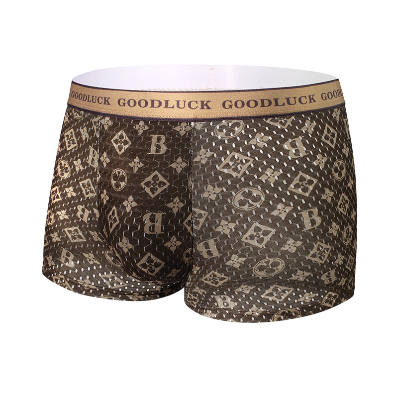 Transfronterizos exclusivos para pantalones interiores de hombre verano transpirables cómodos impresión de tamaño grande pantalones cortos de ángulo plano de hombre fábrica al por mayor