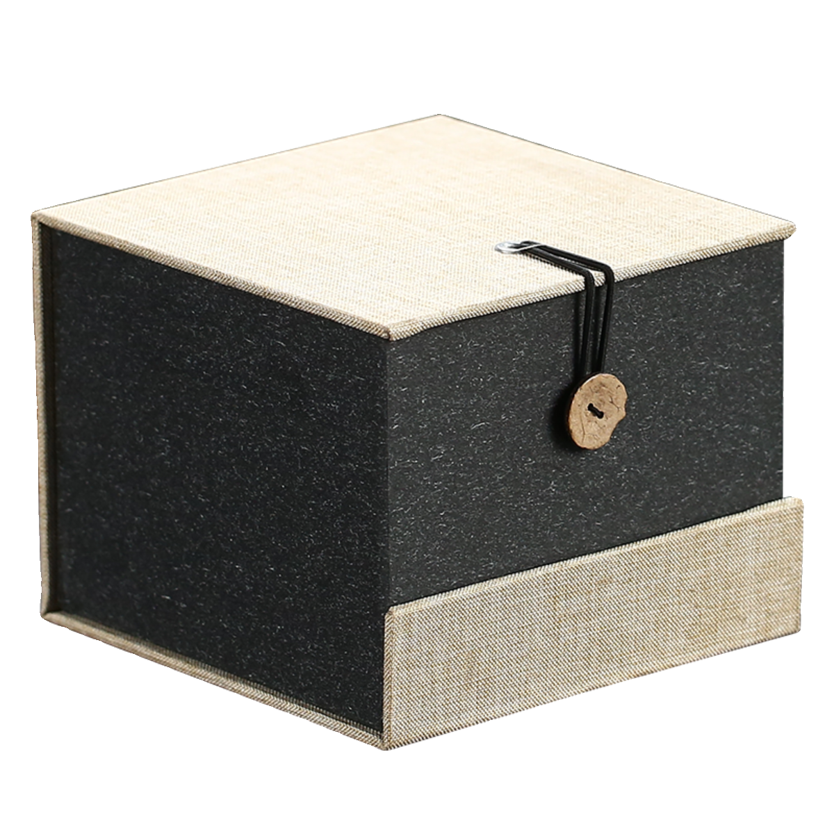 Botón de lino, caja de regalo rectangular, taza de té, caja de regalo de porcelana antigua