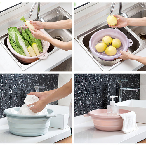 Foldable basin portable travel compression wash basin student dormitory with large household basin small plastic basin